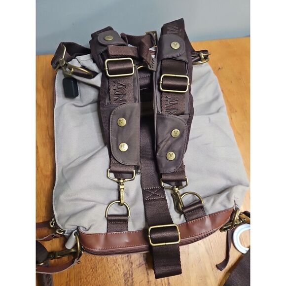 ANVÄNDA Stockholm A GREAT FREAKIN' BAG  Gray Brown Shoulder Straps Pockets - Picture 4 of 13